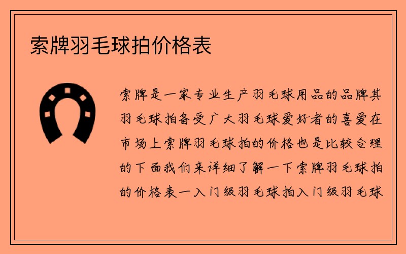 索牌羽毛球拍价格表