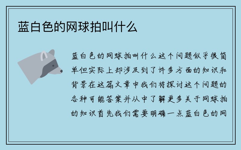 蓝白色的网球拍叫什么