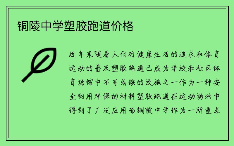 铜陵中学塑胶跑道价格