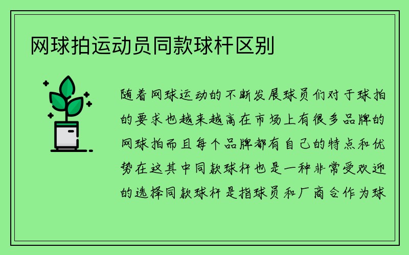 网球拍运动员同款球杆区别