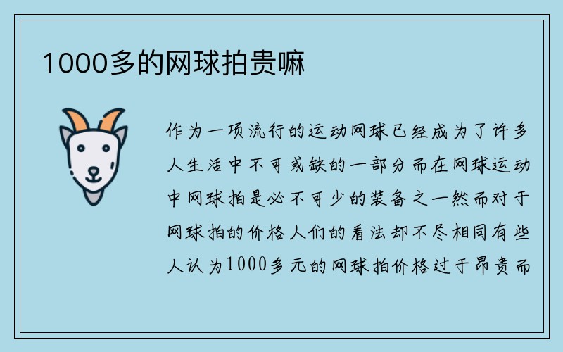 1000多的网球拍贵嘛