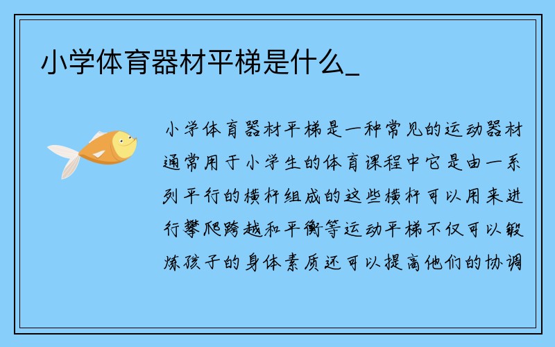 小学体育器材平梯是什么_