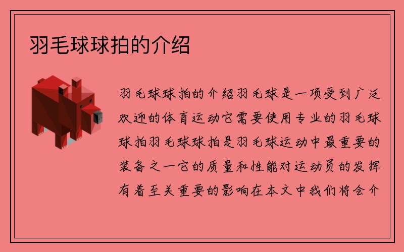 羽毛球球拍的介绍